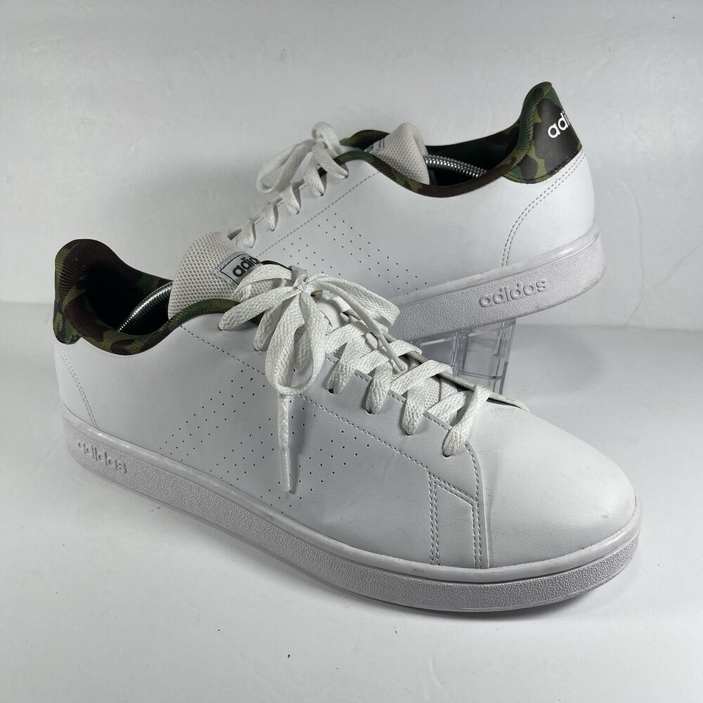 Adidas Advantage 'Camo Pack' White Sneakers - Men's Size 13 (GW9283)